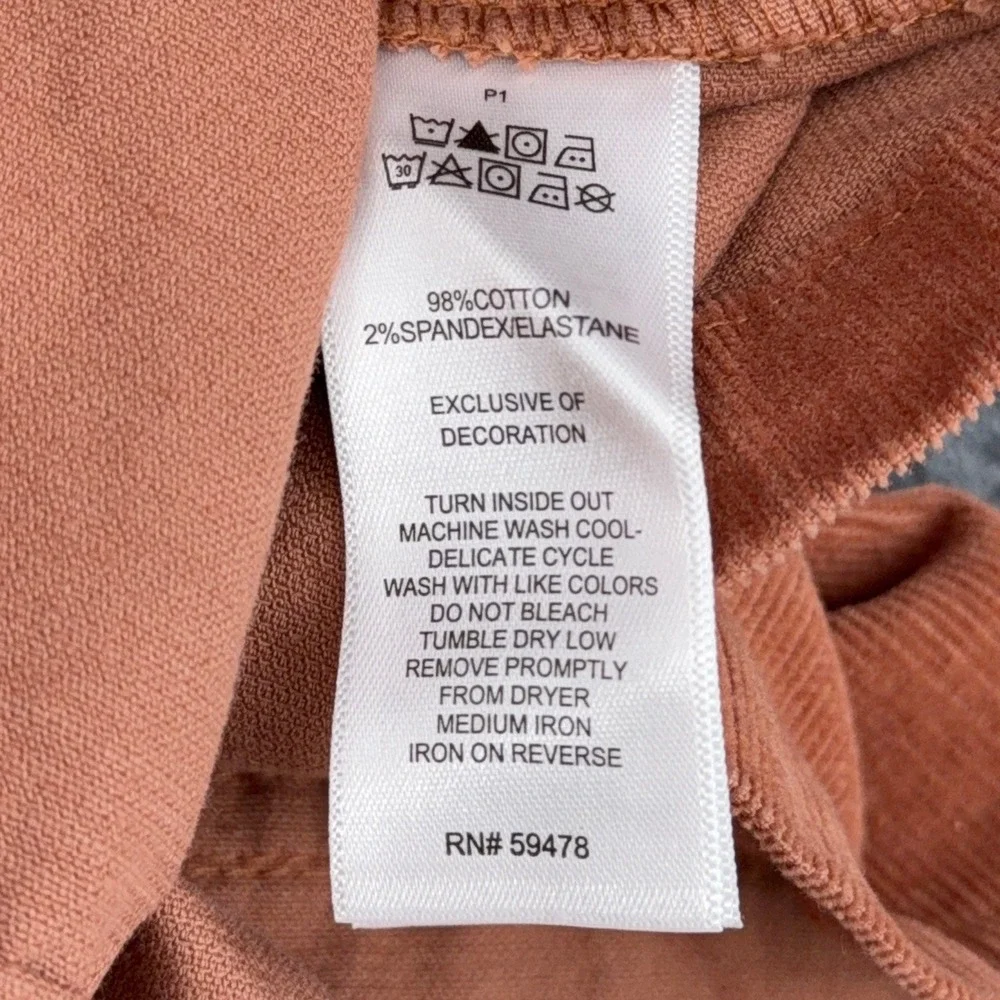 Cynthia Rowley Pinafore Jumper Dress Girls Size‎ 5 Corduroy Rust Orange